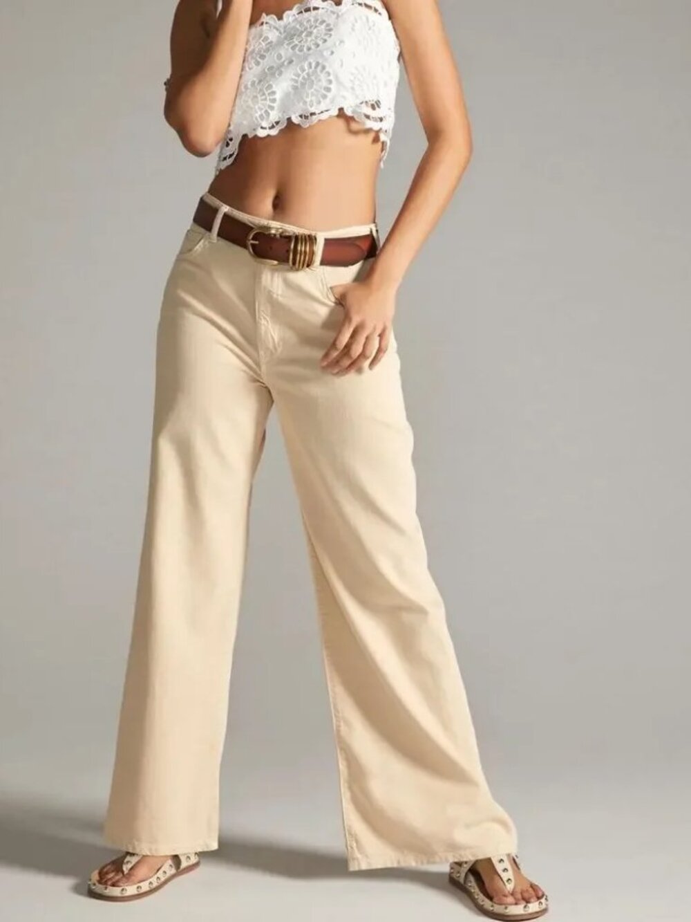 PILCRO Anthropologie The Annie Wide Leg Jeans Pants Sz 25